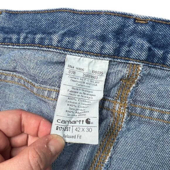 Carhartt Relaxed Fit Straight Leg Utility Carpenter Jeans Workwear Mens 42x30 - Picture 6 of 6